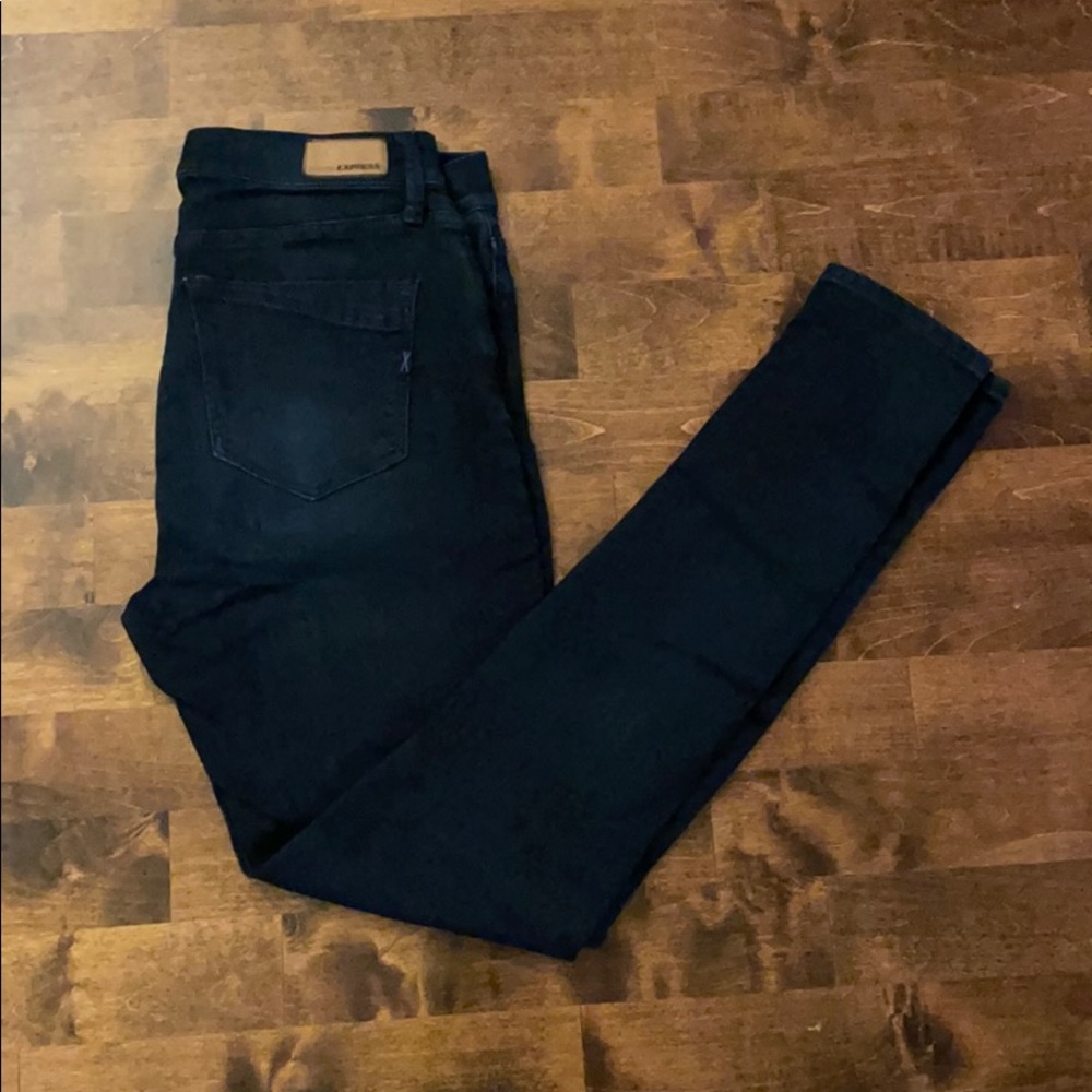 Express Dark Mid-Rise Jegging